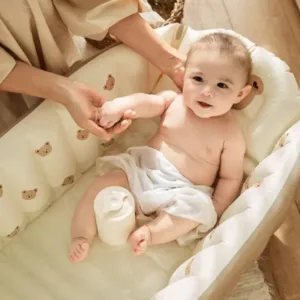 Korean-Style Inflatable Baby Bathtub Portable Infant Bath Pool for Indoor Home Use