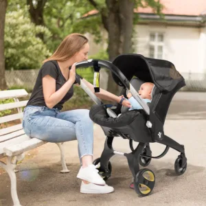 Baby stroller, metal frame, lightweight and foldable, adjustable handle for two-way push, suitable for gift giving during holida